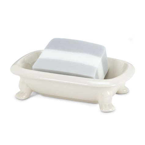 white ceramic bathtub soap dish
